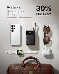 Повербанк INIU 20000mAh 45W з USB-C кабелем, швидка зарядка PD QC - мініатюра 4