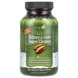Здоров'я сечовивідних шляхів 2-In-1 Kidney & Liver Super Cleanse 60 Liquid Soft-Gels Irwin Naturals vit0005947