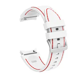 Ремінець силіконовий BeWatch для Samsung Galaxy Watch 4/5/6 Білий з червоним (1gw0205) - мініатюра 3