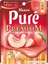 Жувальні цукерки Kanro Pure Gumi Premium White Peaches від Yamanashi зі смаком персика 54 г