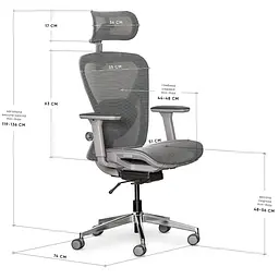 Крісло Mealux Q1 Air Grey ( HF Q-1 M/G) - мініатюра 3