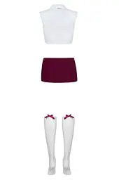 Рольовий костюм - Obsessive Student Set White/Burgundy L/XL - мініатюра 4