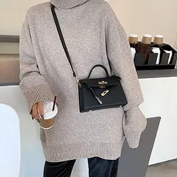 Жіноча сумка через плече крос-боді з екошкіри Lilly P2-14067904A Чорна - мініатюра 2