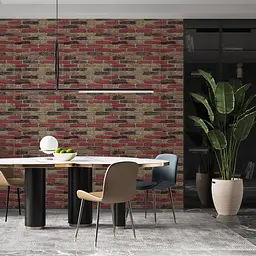 Самоклейка декоративна 3D панель 3D Loft під бежево-червону катеринославську цеглу в рулоні 20 м 20000x700x3мм - мініатюра 2