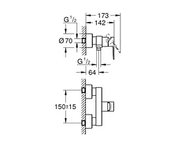 Змішувач для душу Grohe Lineare 33865001 Хром - мініатюра 2