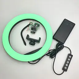 Кільцева LED лампа 30 см RGBW 8 кольорів зі штативом 210 см кільцеве світло підсвічування для фотографів блогерів тиктокерів візажистів - мініатюра 9