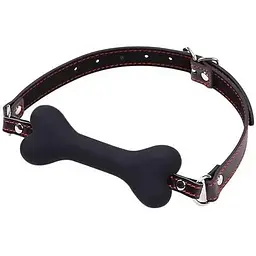 Кляп Собача кістка для BDSM та рольових ігор 12 см Чорний K0164-2
