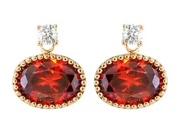 Сережки Xuping Позолота 18K пусети "Червоний кристал" (082205)