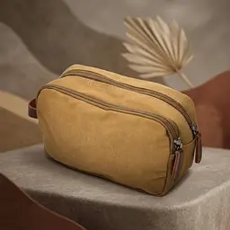 Барсетка для чоловіків на два відділення з якісного текстилю Vintage 22232 пісочний - мініатюра 4