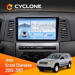 Штатна магнітола Jeep Grand Cherokee 2005-2007 Small Screen Cyclone C10-012 4x64 DSP 4G Cyclone (НФ-00008813)