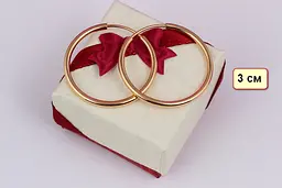 Сережки кільця Хuping Jewelry з таємною застібкою 3 см золотисті