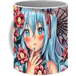 Кухоль GeekLand Hatsune Miku Хатсуне Мікі з парасолькою VC 02.22 330 мл білий - мініатюра 3