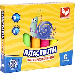 Пластилін восковий флуоресцентний Школярик 83811906-UA 6 кольорів (4823088216158)(SC)