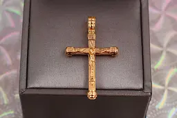 Хрестик Xuping Jewelry кругле лиття з розп'яттям 3.5 см золотистий