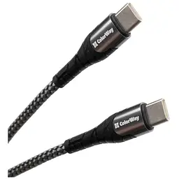 Дата кабель USB-C to USB-C 2.0m PD Fast Charging 65W 3A grey ColorWay (CW-CBPDCC039-GR)