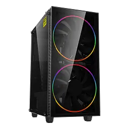 Корпус GameMax Black Hole, без БЖ, Midi Tower, ATX / Micro ATX / Mini ITX, USB 3.0, USB 2.0, 2x200 мм LED, 421x210x460 мм, 0.5 мм, 5.9кг