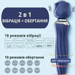 Вібратор I’MCUM Rose Dancer Wand з функцією обертання, вібрації та підігрівом (IM-ZDB222) - мініатюра 4