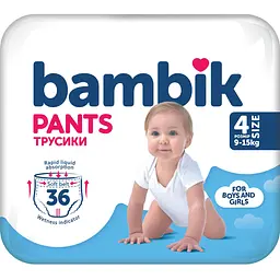 Підгузки-трусики Bambik 4 (9-15 кг) 36 шт. - мініатюра 2