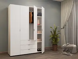Шафа розпашна для одягу Doros Гелар Білий 4 ДСП 155х49,5х203,4 (80397642) - мініатюра 9