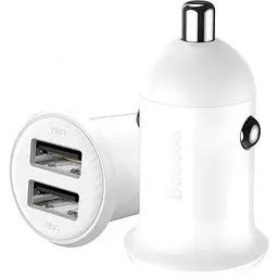 Автомобільний зарядний пристрій Baseus Grain Pro 4.8A 2USB White - мініатюра 4