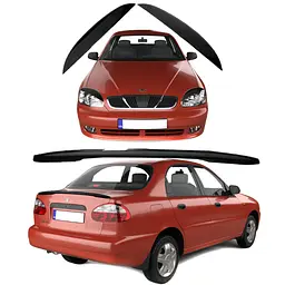Набір Дефлекторів + 10 Л.С. для Daewoo Lanos - Sens (Вії фар - Спойлер багажника)