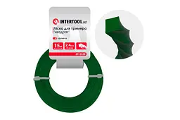 Лісочка для тримера та мотокоси Intertool 2.4 мм x 15м квадрат кручений DT-2323