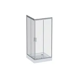 Душова кабіна Am.Pm Gem Square Slide 90x90 см без піддону хром матовий W90UG-403-090MT, Хром матовий, Універсальна, прозрачний, хром матовий
