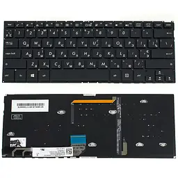 Клавіатура для ноутбука ASUS (UX360UA, UX360UAK) rus, black, без фрейма, підсвічування клавіш
