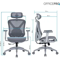 Крісло офісне Officepro Atlas OC630G-DG-DG Gray/Dark Gray (OC630-G-DG-DG) - мініатюра 14