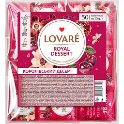 Уцінка. Чай квітковий зі шматочками фруктів Lovare Королівський десерт 75 г (50 шт. х 1.5 г)