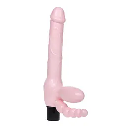 Жіночий страпон LyBaile Super Straples Dildo With Anal Plug 24.8 см тілесний