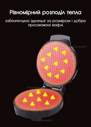 Вафельниця з антипригарним покриттям, вафельниця для тонких вафель, вафельниця для трубочок та рожків для морозива Sokany 1200 Вт
 - мініатюра 5