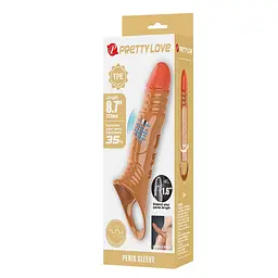 Насадка на пеніс Pretty Love Penis Sleeve Extender, 22 см (коричневий) - мініатюра 9