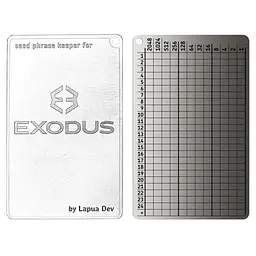 Мнемонічний планшет Lapua Seed phrase keeper for Exodus (LSPKM)
