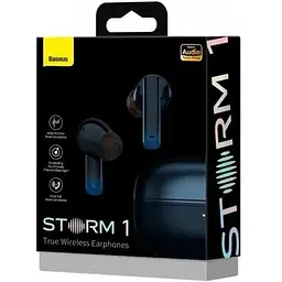 Навушники бездротові Baseus Storm 1 BT5.2 ANC чорні (NGTW140201) - мініатюра 4