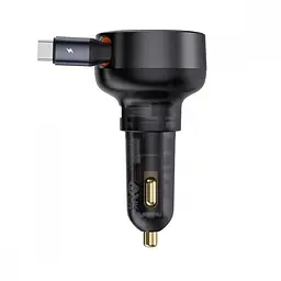 АЗП Baseus Enjoyment Pro 60W (USB) + Retractable Type-C Cable - мініатюра 8