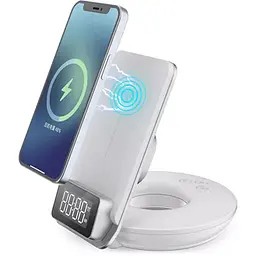 Бездротовий зарядний пристрій WiWU M11 4-in-1 Wireless Fast Charger with Time Clock and Backligh [73465]