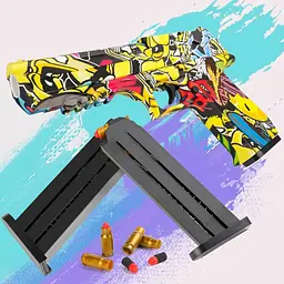 Іграшковий пістолет для дітей від 6 років, з 60 м'якими кульками та 2 магазинами - мініатюра 4