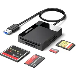 Card Reader USB 3.0 SD/TF/CF/MS 4 в 1 кабель 0.5м CR125 Ugreen - мініатюра 2