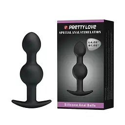 Анальна пробка Pretty Love silicone Anal balls 10.4 см (чорний)
