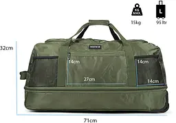 Сумка дорожня на колесах TravelZ Wheelbag Doubleloader foldable green 80(95)L (603097) - мініатюра 3