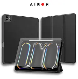Чехол AIRON Premium SOFT для iPad Pro 13 2024 с защитной пленкой и салфеткой Black - мініатюра 2