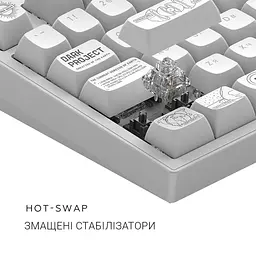 Клавіатура Dark Project ALU81 Terra Nova White (DPKB_NOVA_81_ANSI_WHITE_UA) - мініатюра 8