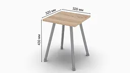 Табурет Ferrum-decor 430x320x320 Сірий метал ДСП Дуб Сонома 16 мм (FRD-104646) - мініатюра 2
