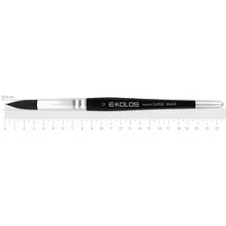 Пензель білка кругла Classic 3049R №12 коротка ручка Kolos