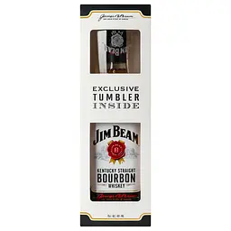 Віскі Jim Beam White Straight Bourbon, + склянка, 40 %, 0,7 л - мініатюра 3