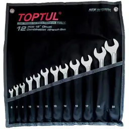Набір ріжково-накидних ключів Toptul Hi-Performance 6-22 12 шт GPAX1202