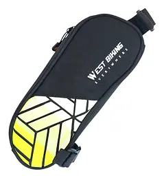 Велосумка на раму West Biking YP0707373 22х9х6,5 см 1 л чорно-зелений (G0001972) - мініатюра 2