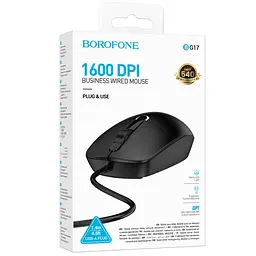 Миша дротова Borofone BG17 Morning Black - мініатюра 2