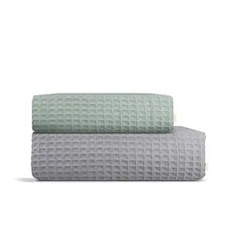 Рушники вафельні Cosas Greek Waffle Aurora 2 шт., 55x90 см/75x130 см, сіро-зелені